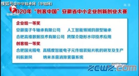 孺子牛轴承获“创客中国”安徽总决赛企业组一等奖